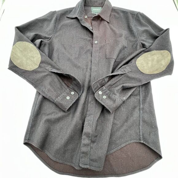 Bonobos Mens Slim Fit Wool Elbow Patches Stretch Button Shirt Plum M - Picture 1 of 6